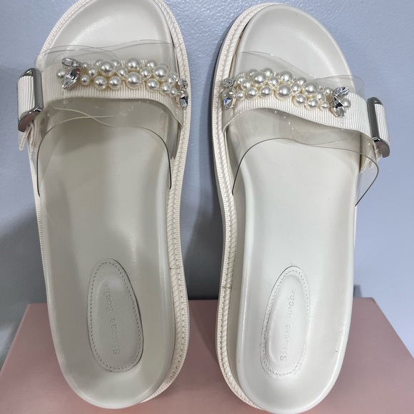 Simone Rocha | Shoes | Simone Rochaoffwhite Embellished Slides In ...